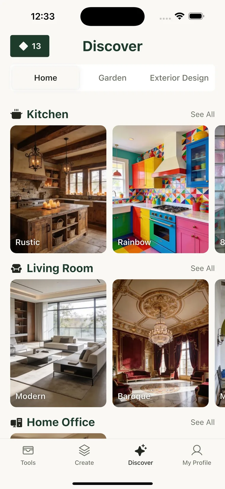 Browsing inspiration in Roomture